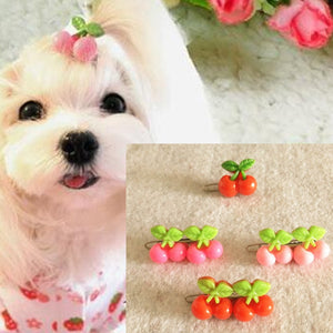New Pet Dog Cat Hairpin Pet Hair Clips Grooming Accessories hair clip Cute little Cherry hairpin
