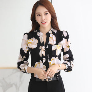 Fashion women tops 2019 ladies tops V-Neck Slim Chiffon blouse shirt Office Work Wear Women shirts Plus Size Blusas 882G 25