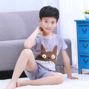 Summer Children Pajamas Short Sleeve Cartoon Kids Catamite Girl Clothes Suit Lovely Children's Pyjamas Boy Sleepwear Home Cloth