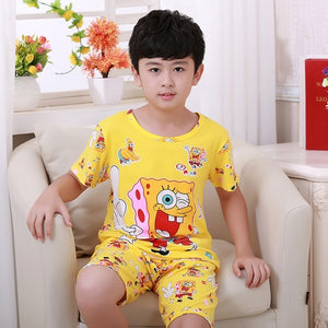 Summer Children Pajamas Short Sleeve Cartoon Kids Catamite Girl Clothes Suit Lovely Children's Pyjamas Boy Sleepwear Home Cloth