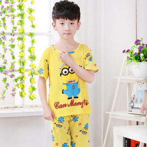 Summer Children Pajamas Short Sleeve Cartoon Kids Catamite Girl Clothes Suit Lovely Children's Pyjamas Boy Sleepwear Home Cloth