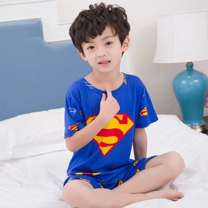 Summer Children Pajamas Short Sleeve Cartoon Kids Catamite Girl Clothes Suit Lovely Children's Pyjamas Boy Sleepwear Home Cloth