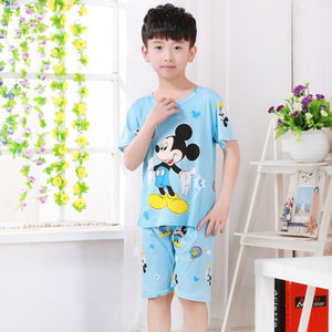 Summer Children Pajamas Short Sleeve Cartoon Kids Catamite Girl Clothes Suit Lovely Children's Pyjamas Boy Sleepwear Home Cloth