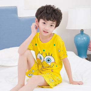 Summer Children Pajamas Short Sleeve Cartoon Kids Catamite Girl Clothes Suit Lovely Children's Pyjamas Boy Sleepwear Home Cloth