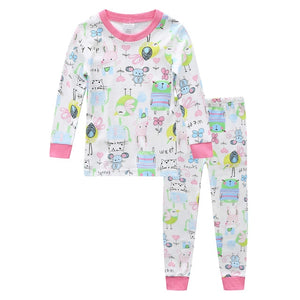 100% cotton Baby boys pajamas girls cartoon sleepwear animal kids pyjamas sets baby cotton nightwear long sleeves tops+pant sets