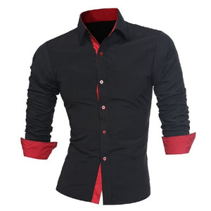 Fashion Mens Formal Business Stylish Slim Fit Long Sleeve Basic Dress Shirts Tops Plus Size M-4XL