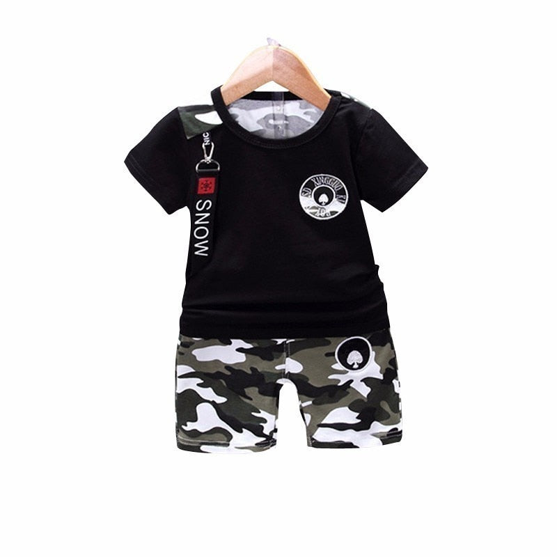 2019 New Summer Casual Camouflage Newborn Baby Boy Toddler Clothes Set T Shirt Tops Pants 2Pcs/sets Cotton Kids Outfits Clothing