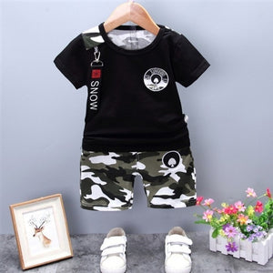 2019 New Summer Casual Camouflage Newborn Baby Boy Toddler Clothes Set T Shirt Tops Pants 2Pcs/sets Cotton Kids Outfits Clothing
