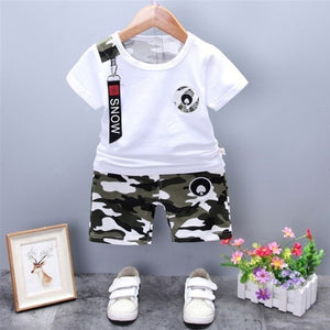 2019 New Summer Casual Camouflage Newborn Baby Boy Toddler Clothes Set T Shirt Tops Pants 2Pcs/sets Cotton Kids Outfits Clothing