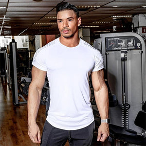 Mens Compression Skinny T-shirt Gyms Fitness Bodybuilding t shirt Male Summer Casual Workout Tee Tops Crossfit Brand Clothing