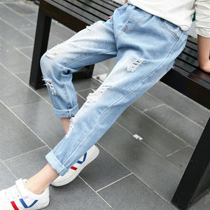 Fashion Toddler Girls Jeans Children Clothing Casual Baby Denim Trousers Bottom Kids Clothes Girls Pants Teenager Jean Fille