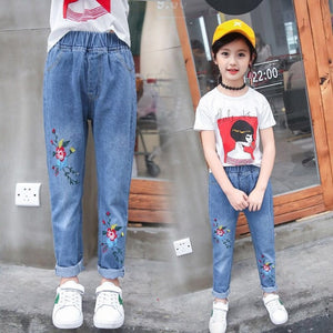 Fashion Toddler Girls Jeans Children Clothing Casual Baby Denim Trousers Bottom Kids Clothes Girls Pants Teenager Jean Fille
