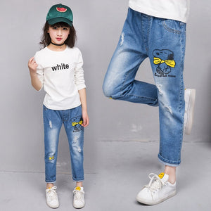 Fashion Toddler Girls Jeans Children Clothing Casual Baby Denim Trousers Bottom Kids Clothes Girls Pants Teenager Jean Fille