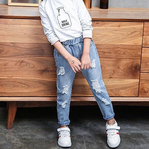 Fashion Toddler Girls Jeans Children Clothing Casual Baby Denim Trousers Bottom Kids Clothes Girls Pants Teenager Jean Fille