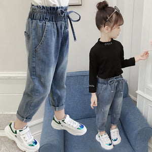 Fashion Toddler Girls Jeans Children Clothing Casual Baby Denim Trousers Bottom Kids Clothes Girls Pants Teenager Jean Fille
