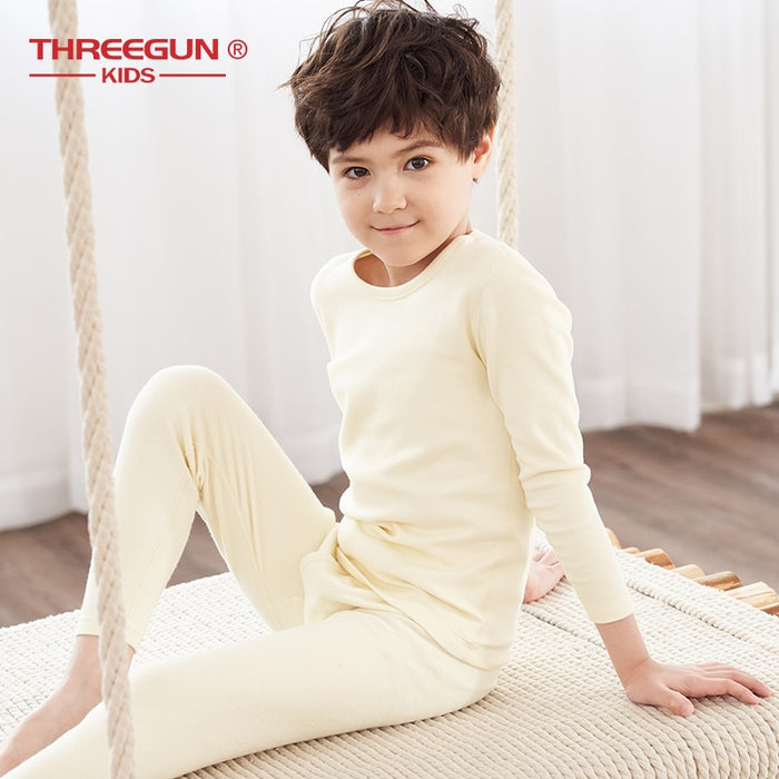Kids Pajamas Sets Boys Girls Cotton O-Neck Solid Soft Sleepwear Warm Suits Baby Pyjamas Nightwear Homewear Children Pajamas