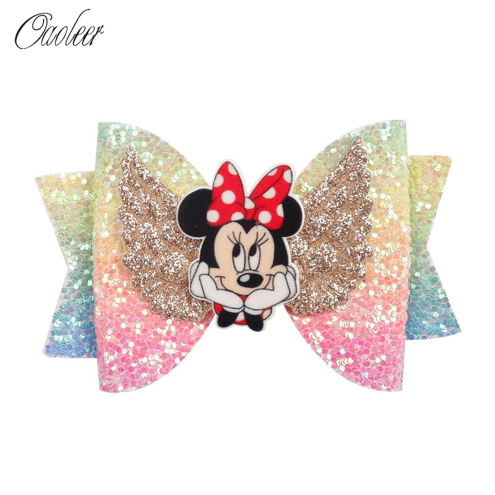 Oaoleer Hair Accessories Unicorn Barrettes for Girls Glitter Hair Clips Wings Rainbow Hairgrips with Unicorn Bowknot Headwear