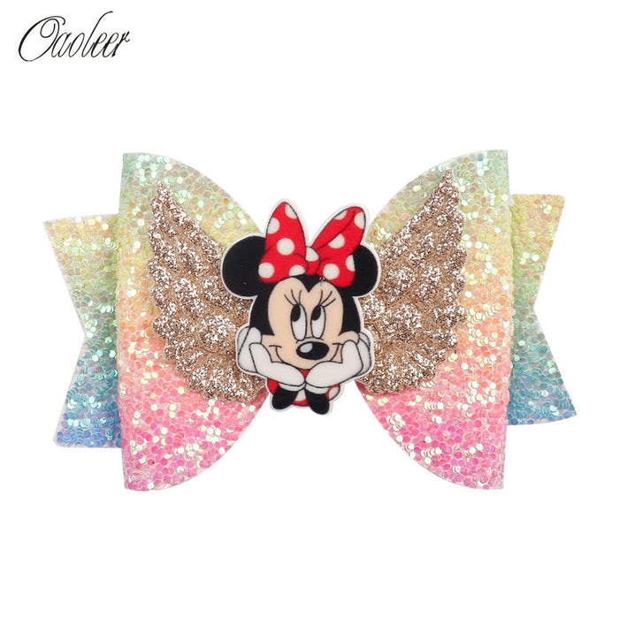 Oaoleer Hair Accessories Unicorn Barrettes for Girls Glitter Hair Clips Wings Rainbow Hairgrips with Unicorn Bowknot Headwear