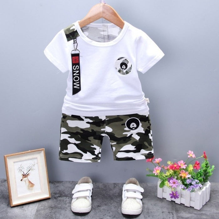 2019 New Summer Casual Camouflage Newborn Baby Boy Toddler Clothes Set T Shirt Tops Pants 2Pcs/sets Cotton Kids Outfits Clothing
