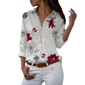 Blouse Women Female Casual Short Sleeve Floral Print Neck Loose Shirt Blusas Tee Blouses Lady 2019 Summer Tops Plus Size 5XL H30