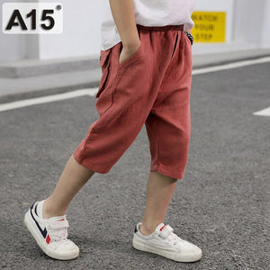 Boys Pants Cotton Kid Clothes 2019 Toddler Pants Boys Trousers Short Bottoms Outdoor Denim Jeans Summer Capri Age 6 8 10 12 Year