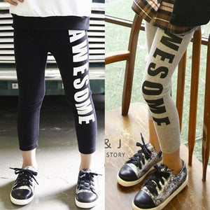 2019 New Spring Garment Girl Stretch Bottom Pants, Leisure Side Alphabet Children's  Pants