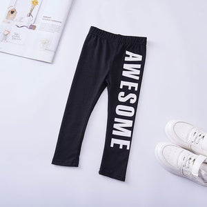 2019 New Spring Garment Girl Stretch Bottom Pants, Leisure Side Alphabet Children's  Pants