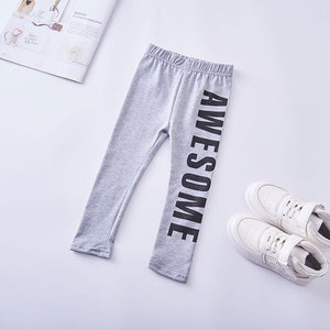2019 New Spring Garment Girl Stretch Bottom Pants, Leisure Side Alphabet Children's  Pants